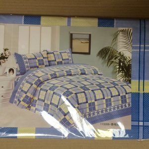 -Flat 100% Cotton Bed Sheet size approx 100 inches x 68 inches + one pillow case